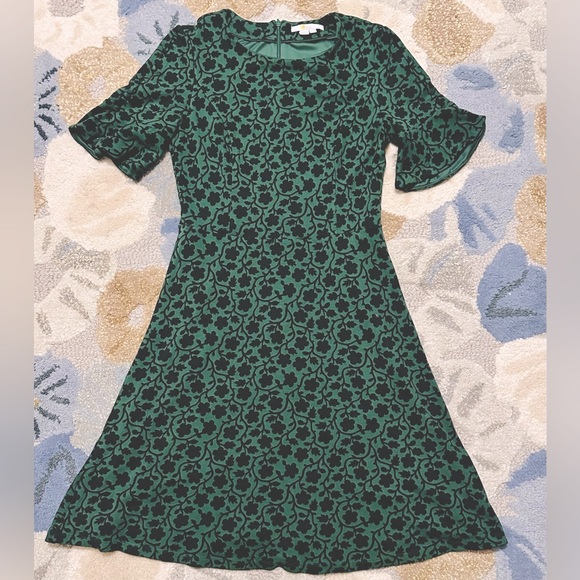 Boden 1/2 sleeve Alexis Jersey Dress in Green Enchanted Vine ZP1 - Picture 3 of 11